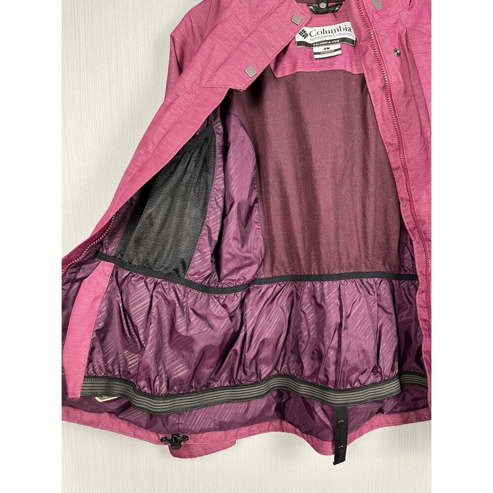 Columbia Interchange Omni-Tech‎ Hooded Jacket Magenta Womens L - Picture 9 of 12